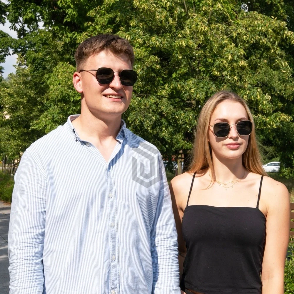 🇺🇸Glass Lenses Hexagonal Sunglasses Standard 52mm Unisex Premium